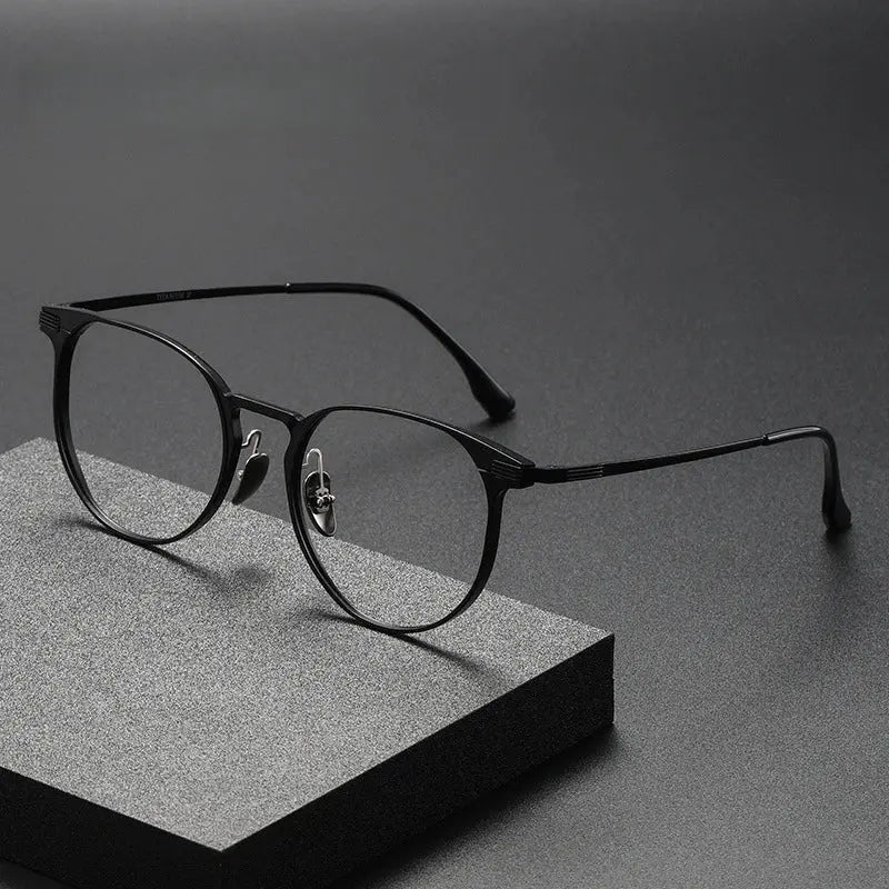 Unisex Round Full Rim Titanium Prescription Glasses 20250 — view 3 | Rx Spectacle
