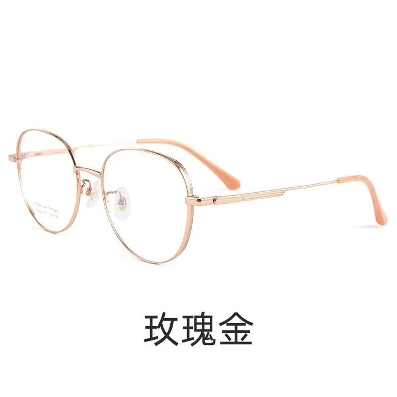 Men's Round Full Rim Titanium Prescription Glasses K5066bsf — view 2 | Rx Spectacle