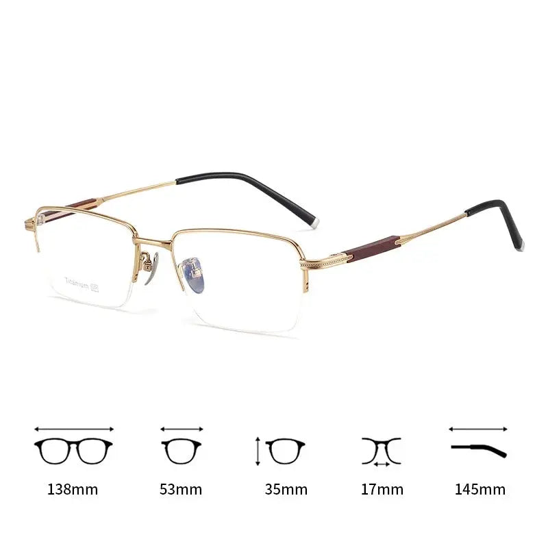 Women's Oval Semi-Rimless Titanium Prescription Glasses 618226 — view 3 | Rx Spectacle