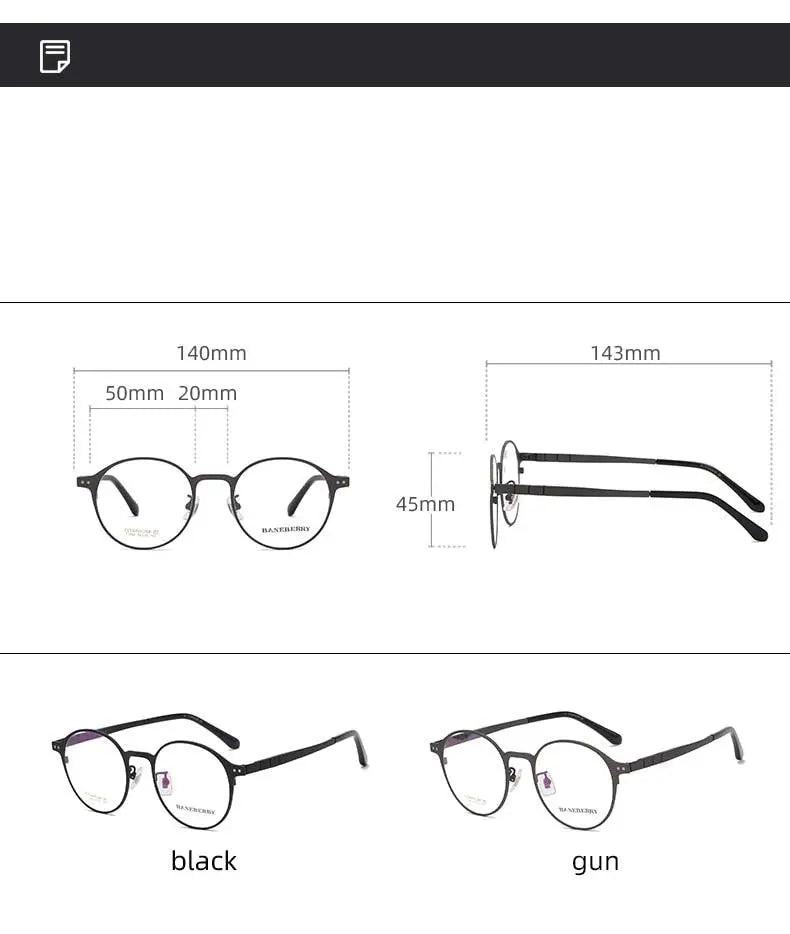 Unisex Round Full Rim Titanium Prescription Glasses 71080 — view 9 | Rx Spectacle
