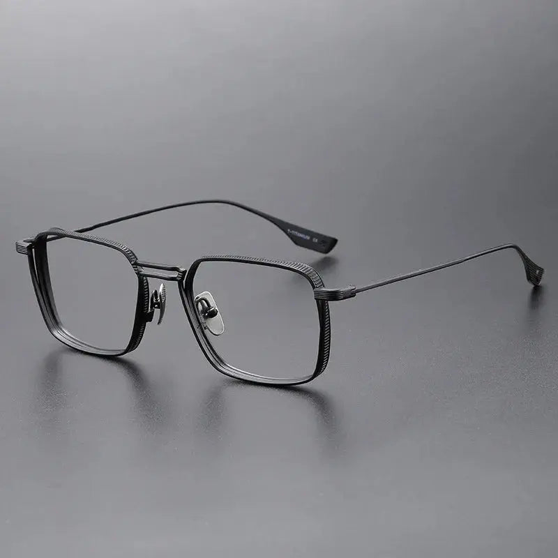 Men's Square Full Rim Titanium Double Bridge Prescription Glasses 958125 — view 3 | Rx Spectacle