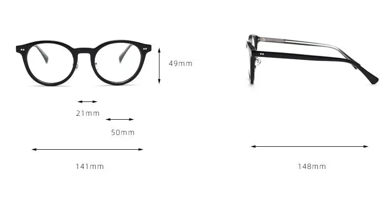 Unisex Round Full Rim Acetate Prescription Glasses 798615 — view 2 | Rx Spectacle