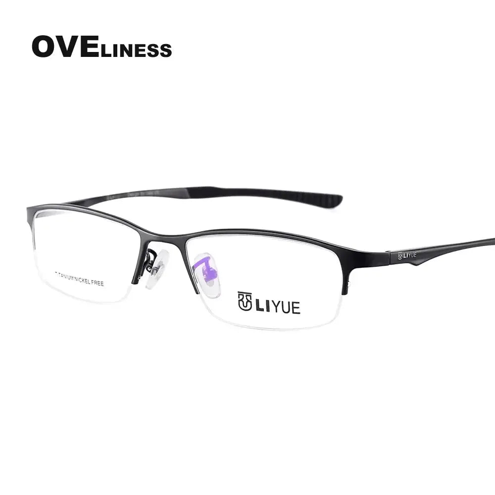 Women's Oval Semi-Rimless Titanium Prescription Glasses 29527 — view 3 | Rx Spectacle