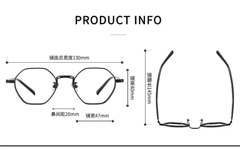 Women's Polygon Full Rim Titanium Prescription Glasses 63040 — view 2 | Rx Spectacle
