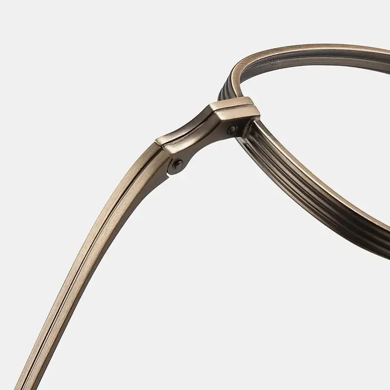 Unisex Round Full Rim Titanium Prescription Glasses 8016 — view 5 | Rx Spectacle