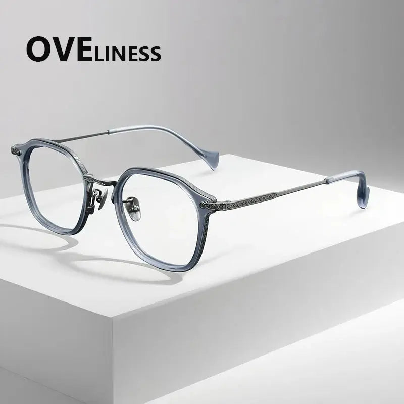 Unisex Oval Full Rim Titanium Prescription Glasses 926010 — view 7 | Rx Spectacle