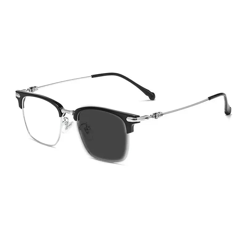 Unisex Square Full Rim Titanium Reading Glasses 8366 — view 11 | Rx Spectacle