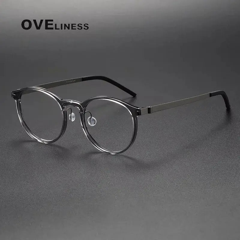 Unisex Round Full Rim Titanium Prescription Glasses 391836 — view 4 | Rx Spectacle