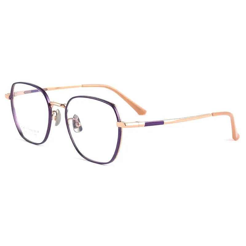 Women's Oval Full Rim Titanium Flat Top Prescription Glasses 20407 — view 3 | Rx Spectacle