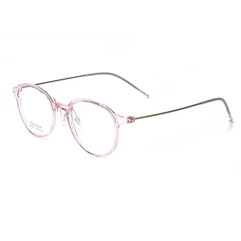 Women's Round Full Rim Titanium Prescription Glasses 58204 — view 5 | Rx Spectacle