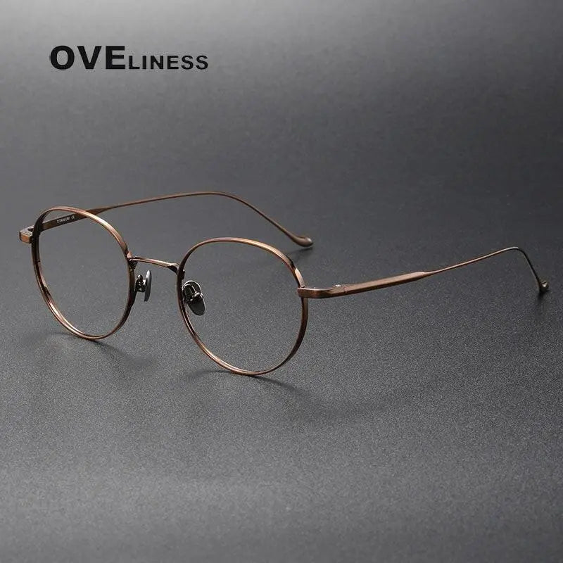 Unisex Round Full Rim Titanium Prescription Glasses — view 6 | Rx Spectacle