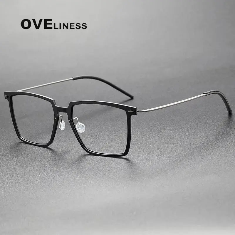 Unisex Square Full Rim Titanium Prescription Glasses 366577 — view 4 | Rx Spectacle