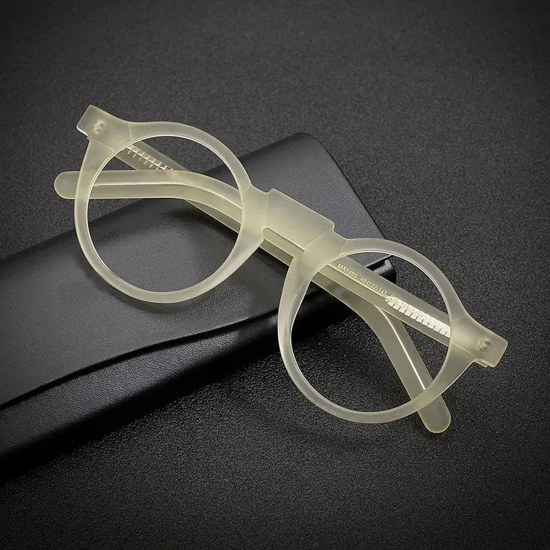 Unisex Round Full Rim Acetate Prescription Glasses 1465 — view 2 | Rx Spectacle