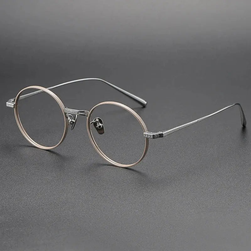Women's Round Full Rim Titanium Prescription Glasses 77026 — view 4 | Rx Spectacle
