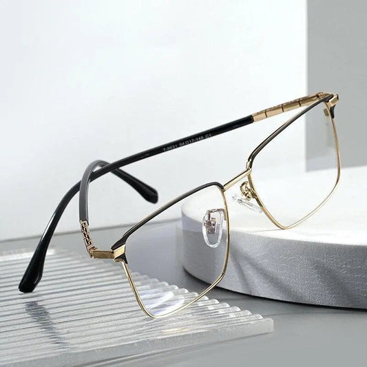 Men's Square Full Rim Titanium Prescription Glasses T8631t — view 1 | Rx Spectacle
