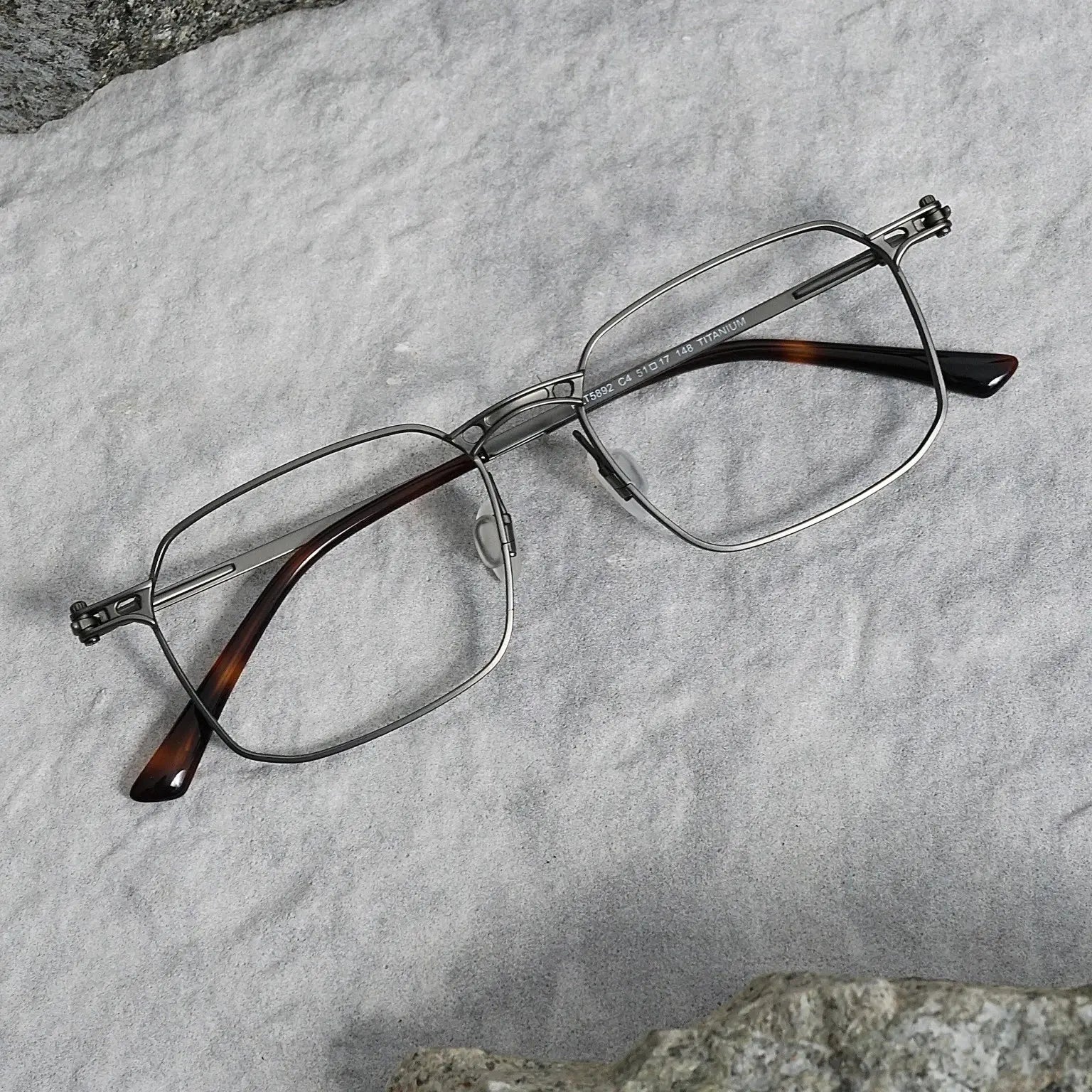 Unisex Square Full Rim Titanium Oversized Prescription Glasses 885892 — view 1 | Rx Spectacle