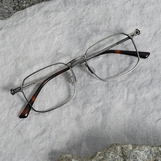 Unisex Square Full Rim Titanium Oversized Prescription Glasses 885892 — view 1 | Rx Spectacle