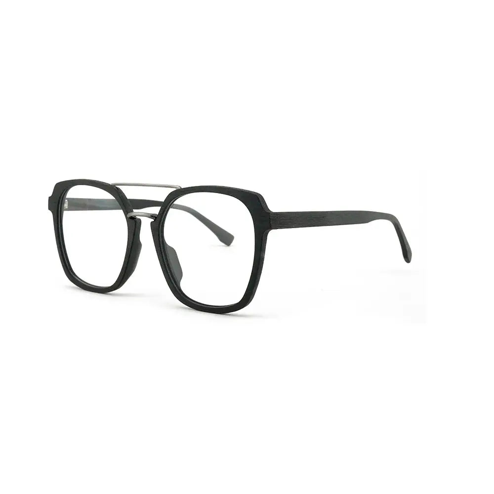 Unisex Square Full Rim Titanium Double Bridge Prescription Glasses 86107 — view 3 | Rx Spectacle