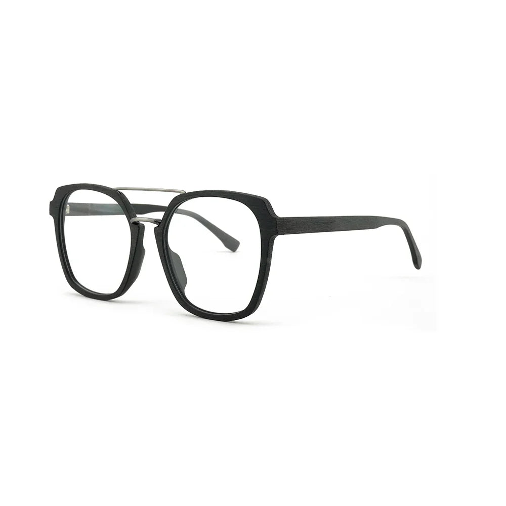 Unisex Square Full Rim Titanium Double Bridge Prescription Glasses 610700 — view 3 | Rx Spectacle