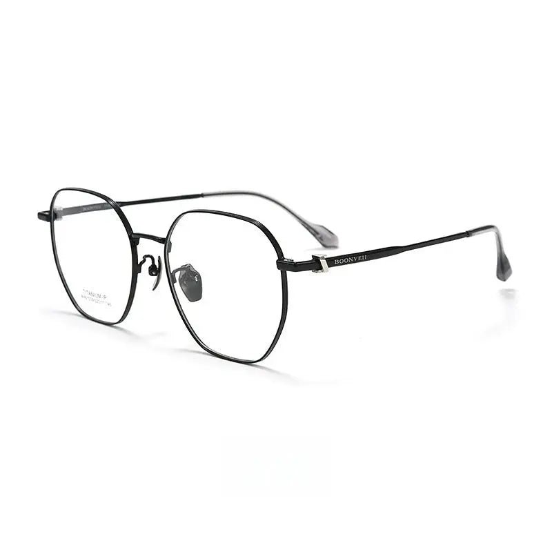 Unisex Polygon Full Rim Titanium Prescription Glasses Y61039 — view 6 | Rx Spectacle
