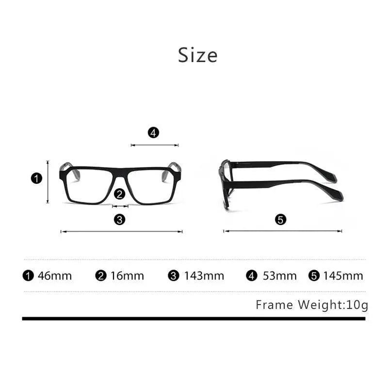 Men's Square Full Rim Titanium Sports Glasses 02004 — view 9 | Rx Spectacle