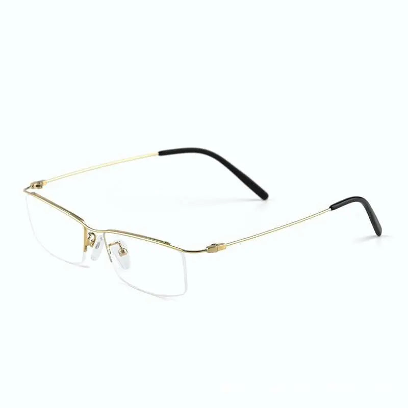 Men's Square Semi-Rimless Titanium Prescription Glasses 6688 — view 2 | Rx Spectacle