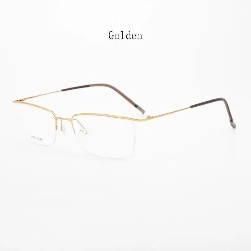 Men's Square Semi-Rimless Titanium Prescription Glasses 5502 — view 4 | Rx Spectacle