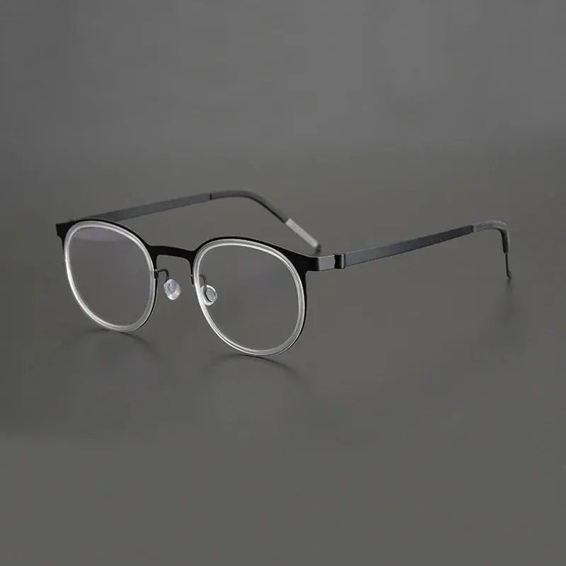 Women's Round Full Rim Titanium Prescription Glasses 199704 — view 3 | Rx Spectacle