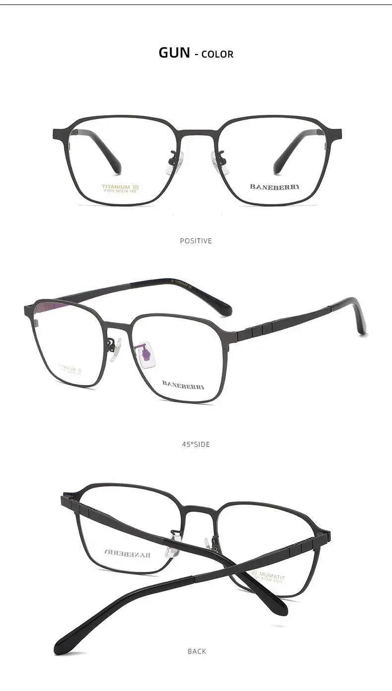 Unisex Square Full Rim Titanium Prescription Glasses 71075 — view 12 | Rx Spectacle