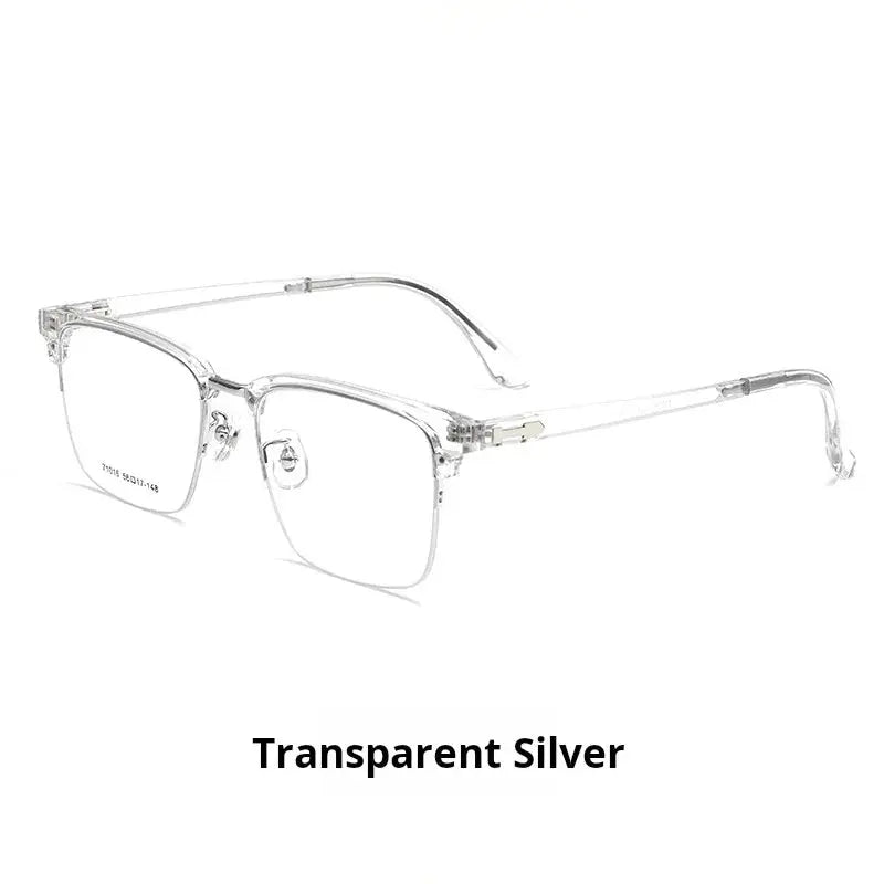 Men's Square Semi-Rimless Titanium Prescription Glasses 71016 — view 6 | Rx Spectacle