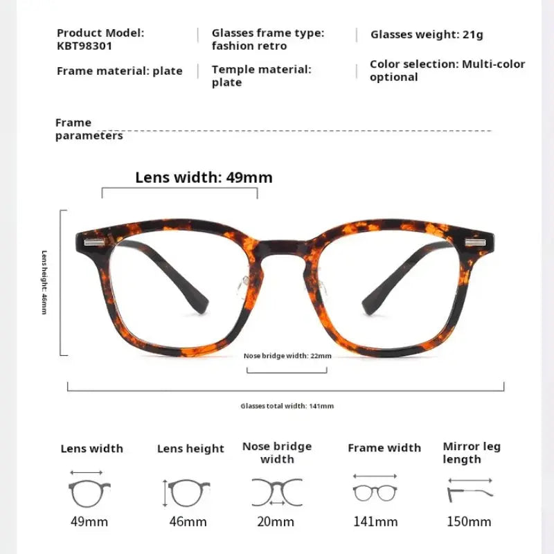 Unisex Square Full Rim Titanium Prescription Glasses 98301 — view 2 | Rx Spectacle