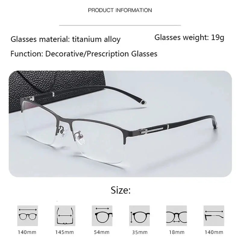 Unisex Square Full Rim Titanium Prescription Glasses 456235 — view 2 | Rx Spectacle