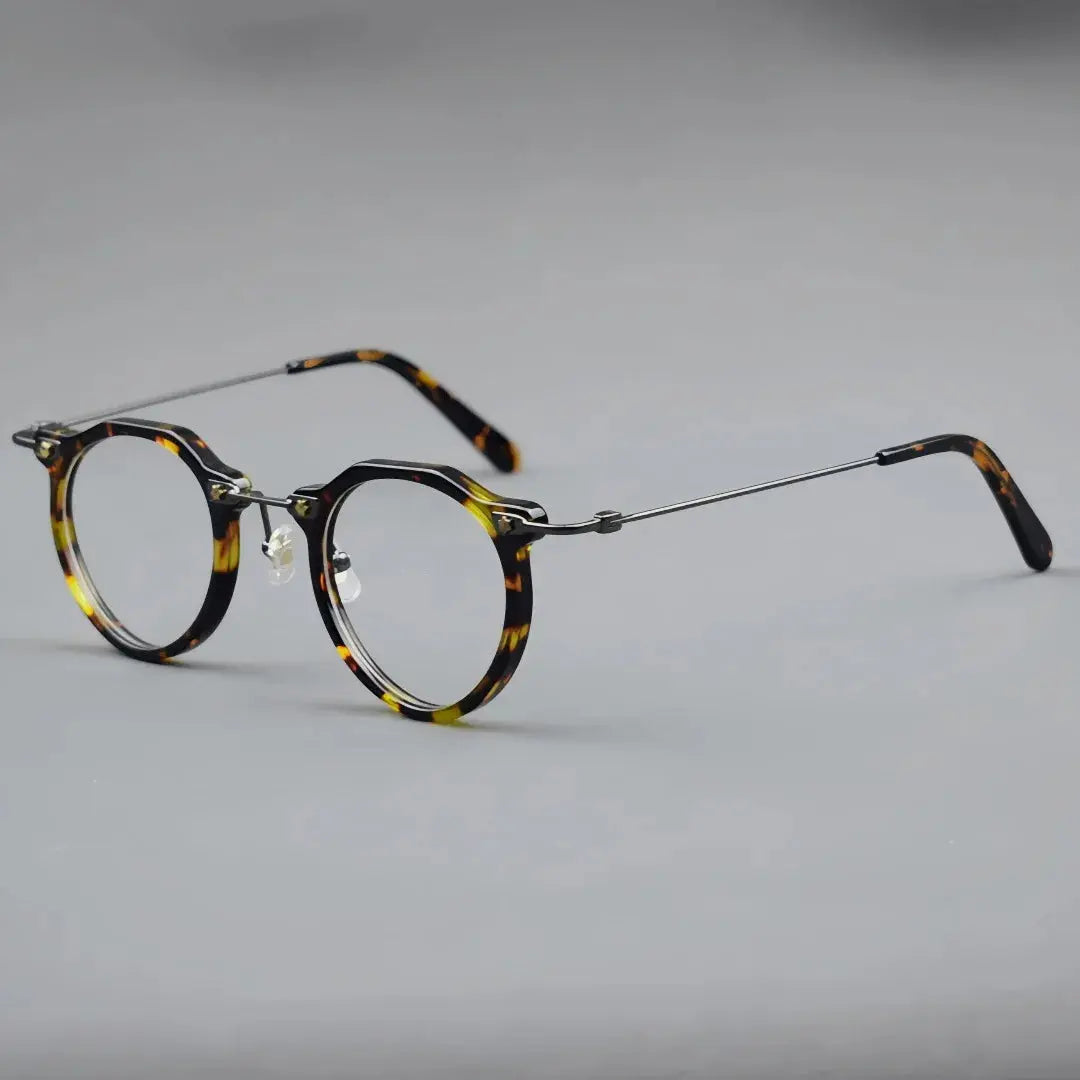 Unisex Round Full Rim Titanium Flat Top Prescription Glasses 721437 — view 7 | Rx Spectacle