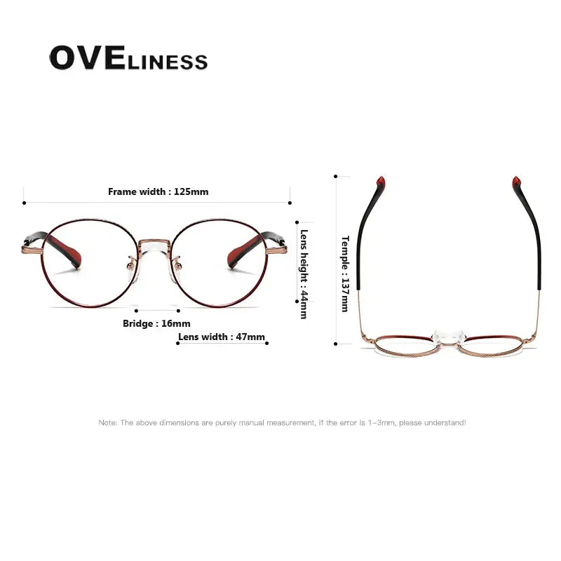 Unisex Round Full Rim Titanium Prescription Glasses 80939 — view 6 | Rx Spectacle