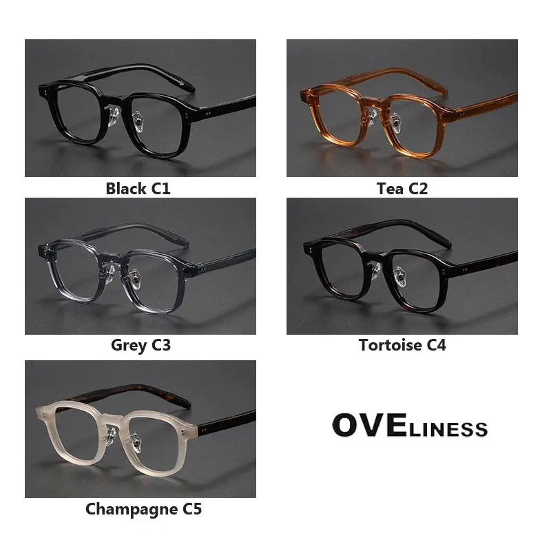 Unisex Square Full Rim Acetate Prescription Glasses V013 — view 6 | Rx Spectacle