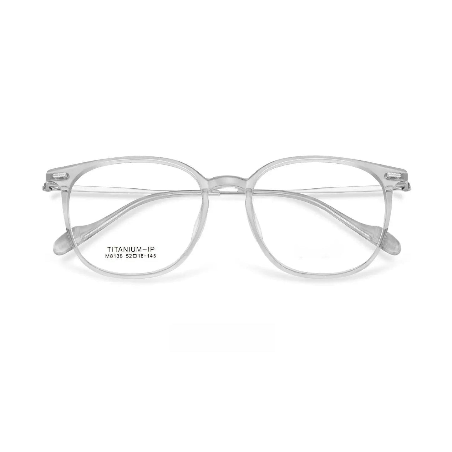 Unisex Square Full Rim Titanium Prescription Glasses M8138 — view 12 | Rx Spectacle