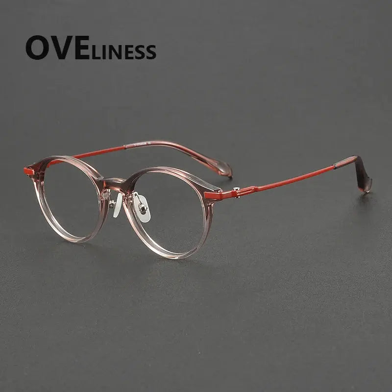 Unisex Round Full Rim Titanium Prescription Glasses 90010 — view 3 | Rx Spectacle