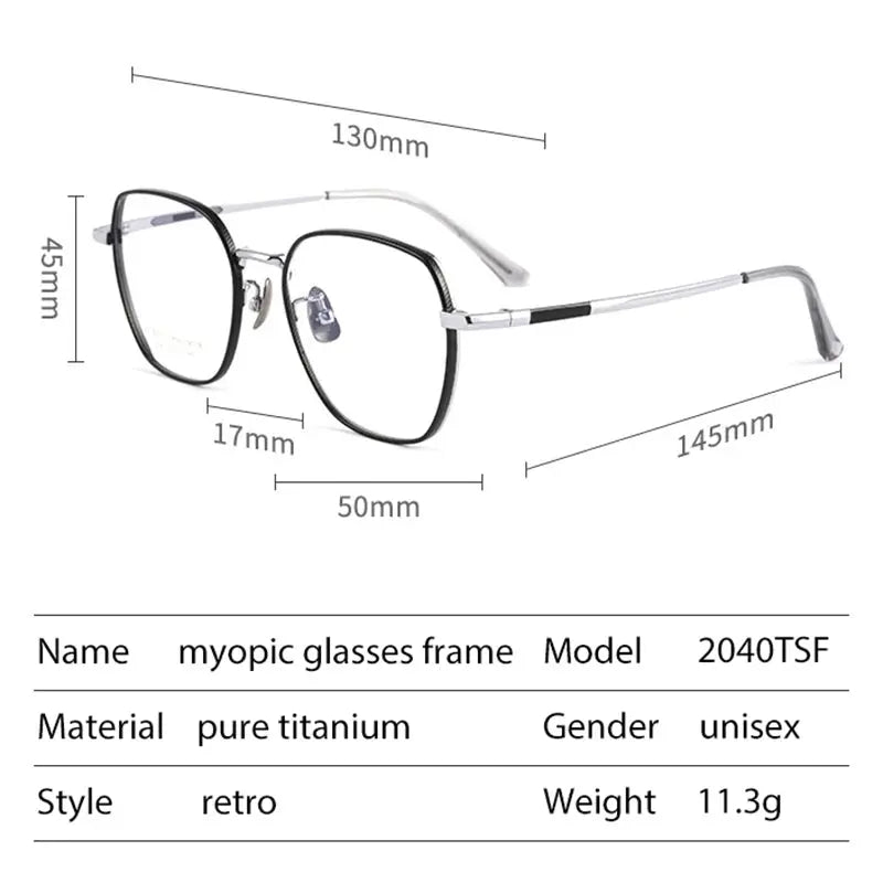 Women's Oval Full Rim Titanium Flat Top Prescription Glasses 20407 — view 2 | Rx Spectacle