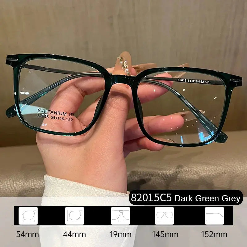 Women's Square Full Rim Titanium Prescription Glasses 82015 — view 3 | Rx Spectacle