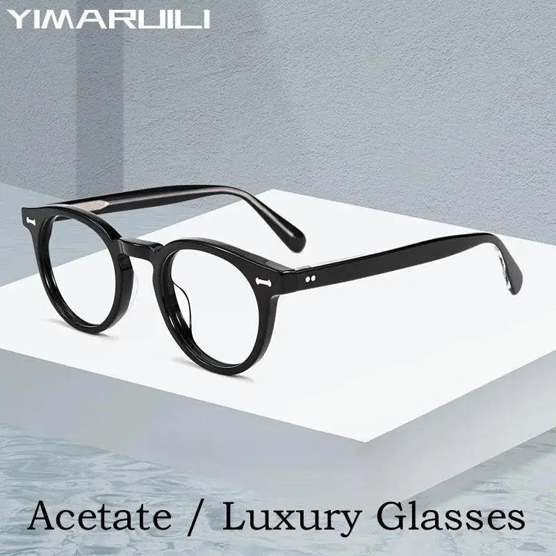 Unisex Round Full Rim Acetate Prescription Glasses Kbt9861 — view 2 | Rx Spectacle
