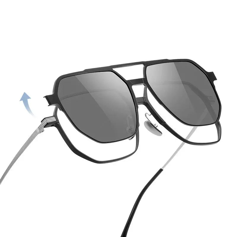 Unisex Square Full Rim Titanium Prescription Glasses 9906 — view 2 | Rx Spectacle