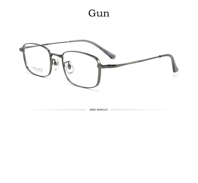 Men's Square Full Rim Titanium Oversized Prescription Glasses 15339 — view 11 | Rx Spectacle