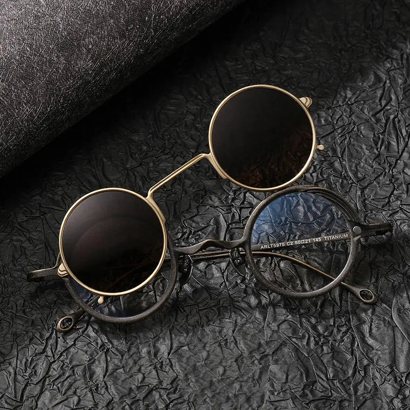 Unisex Round Full Rim Titanium Clip-On Prescription Glasses 15975 — view 3 | Rx Spectacle