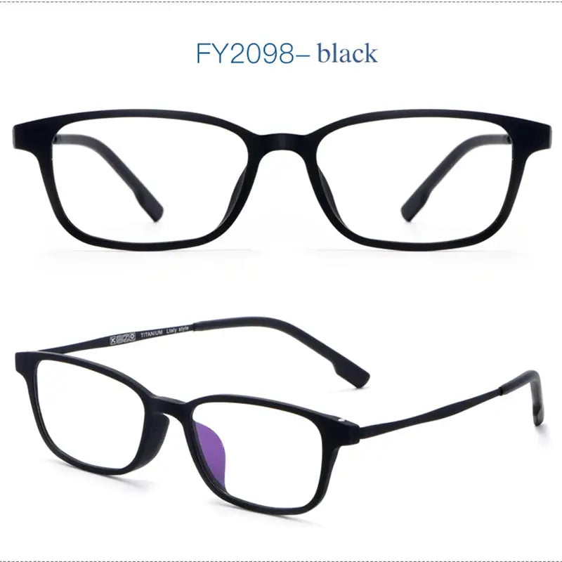 Unisex Square Full Rim Titanium Reading Glasses 29198 — view 3 | Rx Spectacle