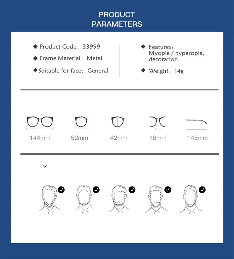 Unisex Square Full Rim Alloy Reading Glasses 33999 — view 8 | Rx Spectacle