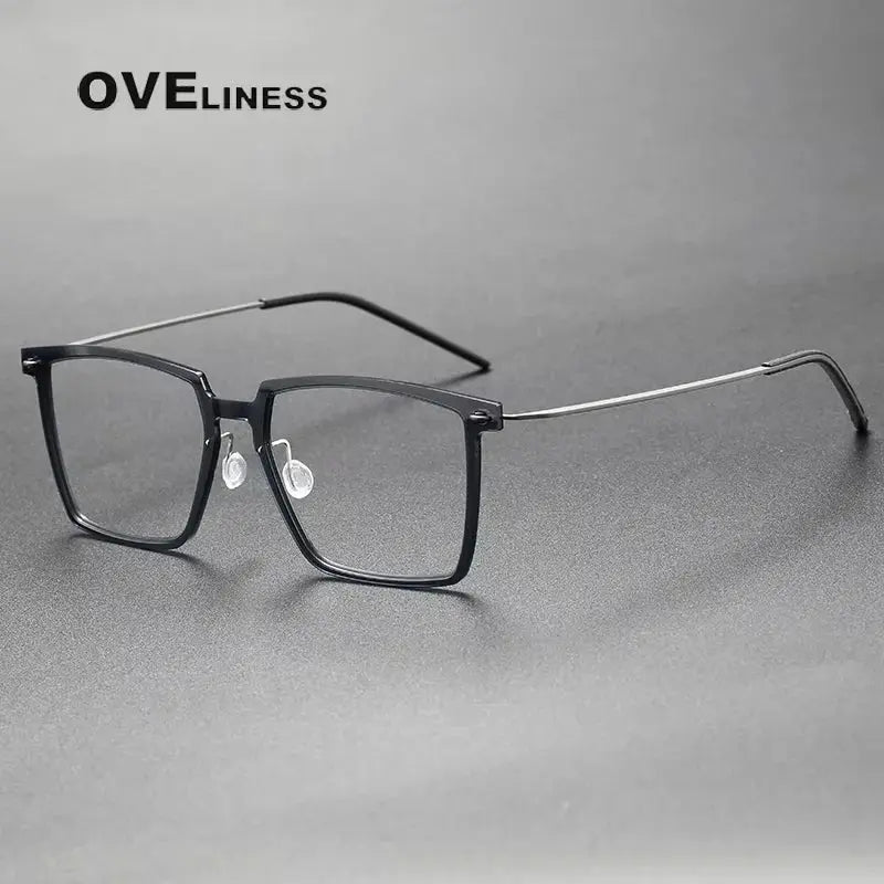 Unisex Square Full Rim Titanium Prescription Glasses 366577 — view 5 | Rx Spectacle