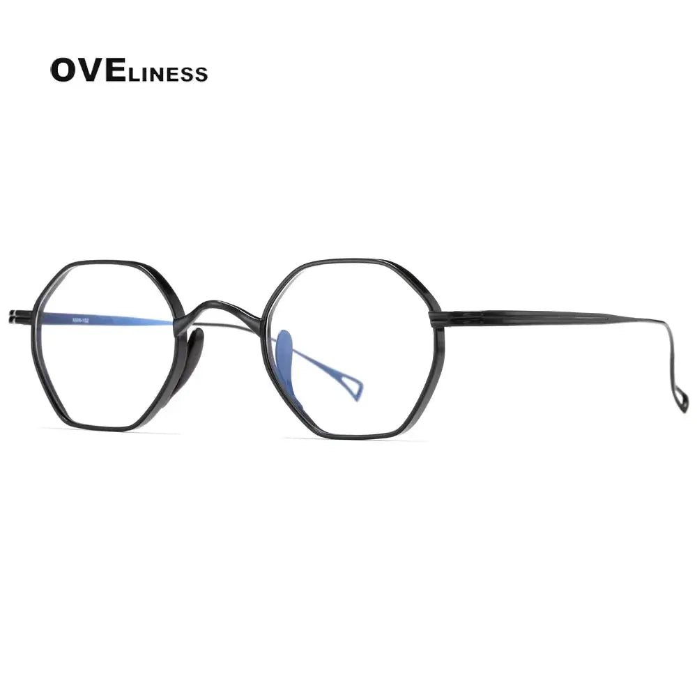 Unisex Polygon Full Rim Titanium Prescription Glasses 369152 — view 5 | Rx Spectacle
