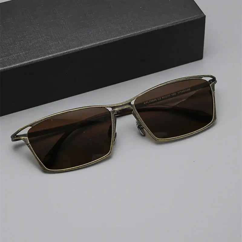 Men's Square Full Rim Titanium Oversized Prescription Glasses 366885 — view 1 | Rx Spectacle