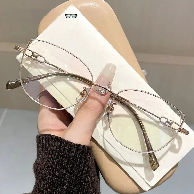 Women's Cat Eye Full Rim Titanium Prescription Glasses 86155 — view 8 | Rx Spectacle