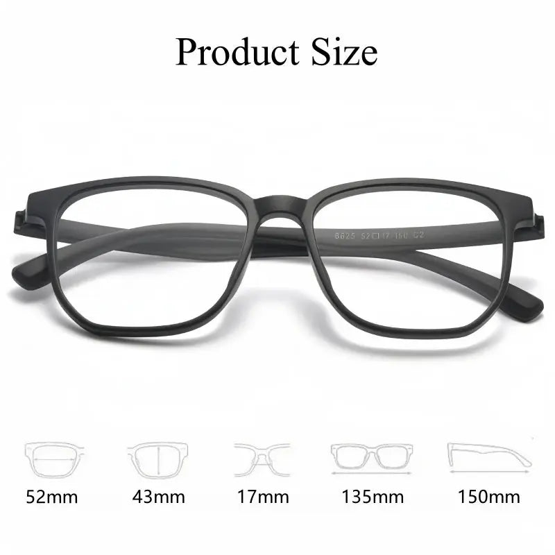 Unisex Square Full Rim TR90 Screwless Prescription Glasses 6625 — view 3 | Rx Spectacle